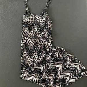 Black and white chevron print maxi dress